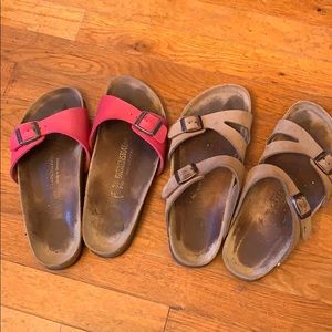 2 pair of authentic Birkenstock sandals.